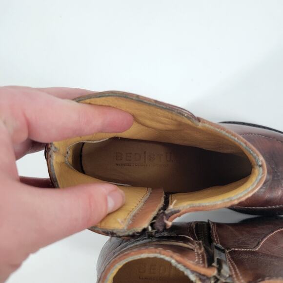 Bed Stu Brown Distressed Heeled Isla Booties 7 - Picture 7 of 14